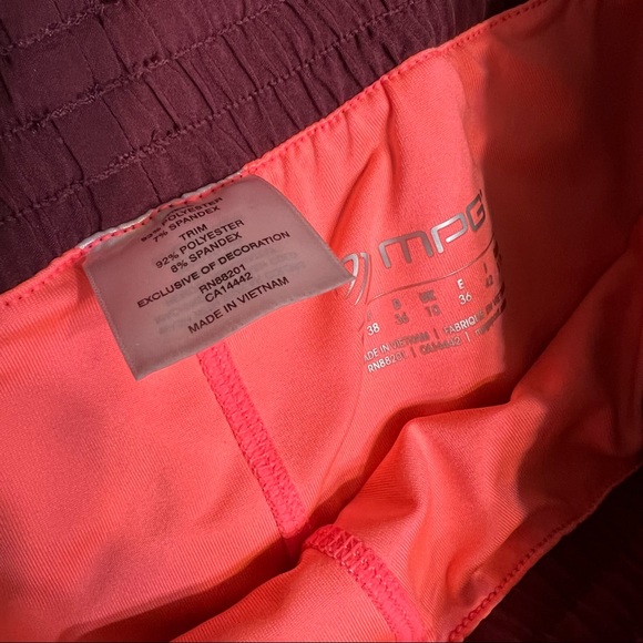 Dri Fit Double Layer Athletic Shorts Burgundy Orange - Picture 5 of 5